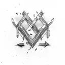 number 6 made from an arrow tattoo design idea