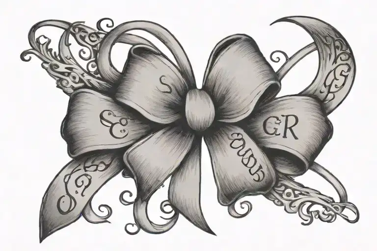 CANCER BOW AND THE WORD STRONGER tattoo design idea
