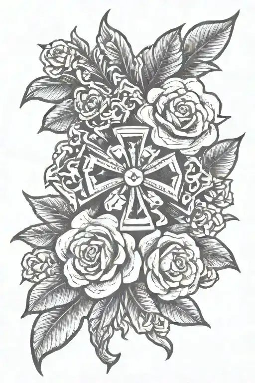 maltese cross tattoo design idea