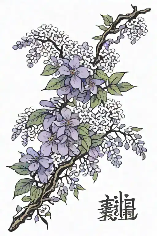 wisteria flower tattoo design idea