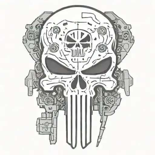 punisher skull tattoo design idea