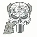 punisher skull tattoo design idea