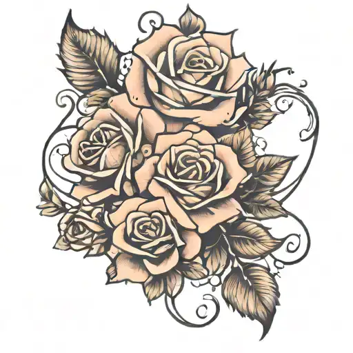 Nanna & Grandad rose tattoo tattoo design idea