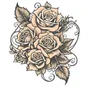 Nanna & Grandad rose tattoo tattoo design idea