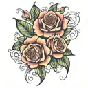 Nanna & Grandad rose tattoo tattoo design idea