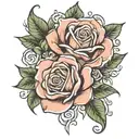 Nanna & Grandad rose tattoo tattoo design idea