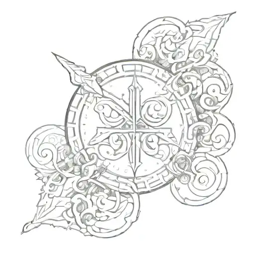 Philigrane symbol of strength framing the words He who has the courage to dream has the strength to fight tattoo design idea