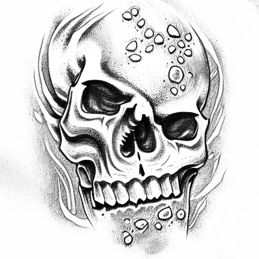 a skull with an open mouth tattoo design idea
