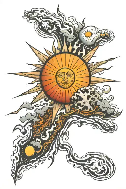 uruguay sun tattoo design idea