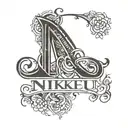 nikku name with stylish font  tattoo design idea