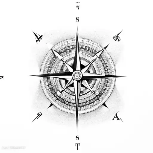 Compass tattoo design idea
