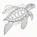 sea turtle dolphin jumping tattoo design idea