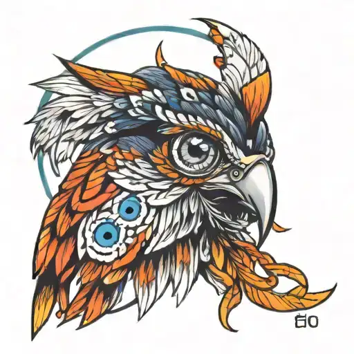 Evil Eye, Italian, RedTail Hawk tattoo design idea