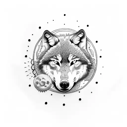 wolf the eating moon and wolf eating the sun tattoo design idea
