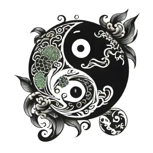 Yin yang IT sphere tattoo design idea