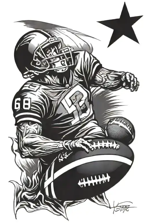 god , football and Los Angeles tattoo design idea