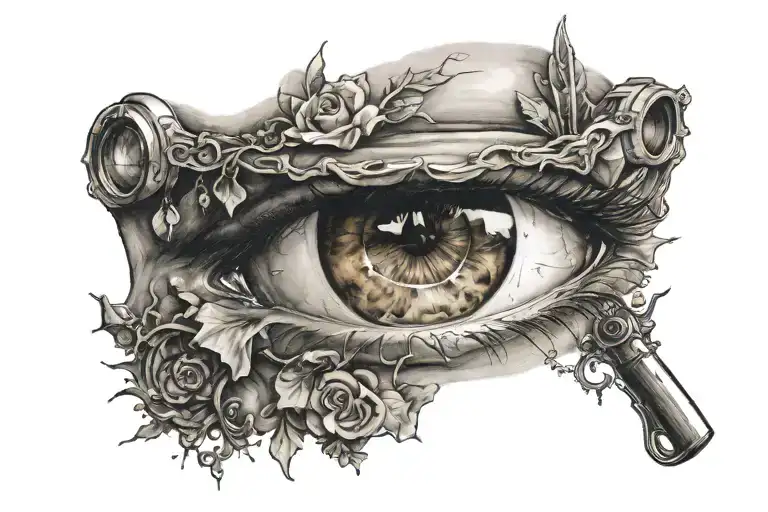 blind eye looking tattoo design idea