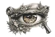 blind eye looking tattoo design idea
