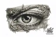 blind eye looking tattoo design idea