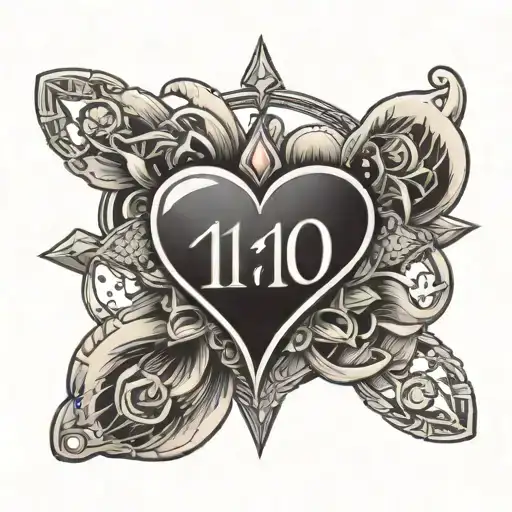 heart shape and 111 within an infinity with the text this particular diamond was extra special tattoo design idea
