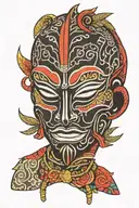 African mask tattoo design idea