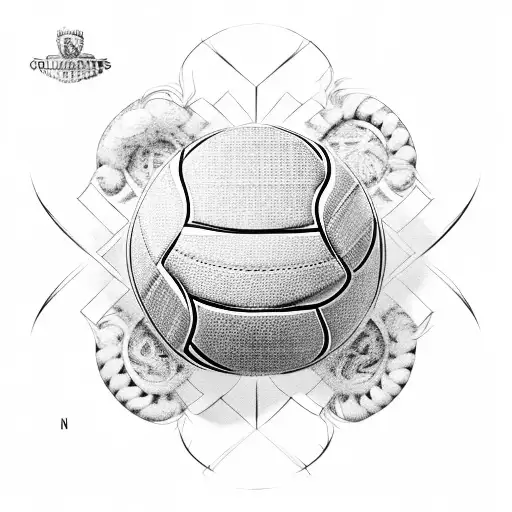 Christian symbols incorporated into a rugby ball design tattoo design idea