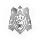 Scout emblem integrated with a rugby player silhouette tattoo design idea