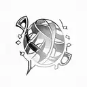Scout emblem integrated with a rugby player silhouette tattoo design idea
