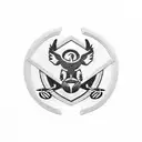 Scout emblem integrated with a rugby player silhouette tattoo design idea