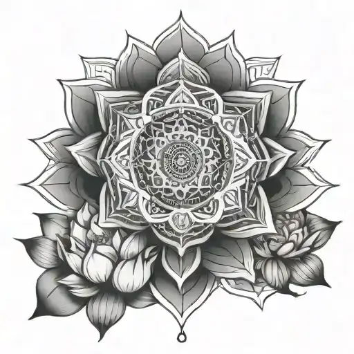 You can create a unique original tattoo which includes the 7 chakras, sacred geometry and the lotus flower tattoo design idea