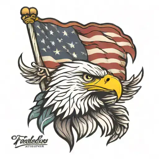 American flag bald eagle we the people tattoo design idea