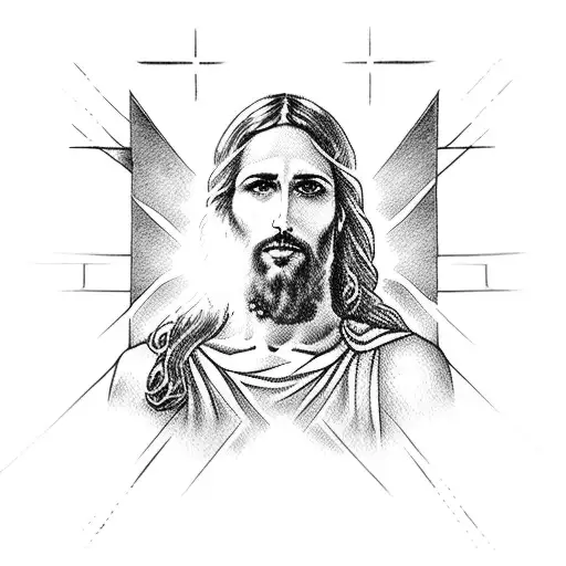 jesus with cross  tattoo design idea