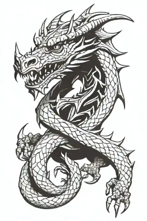 black stone dragon from runescape tattoo design idea