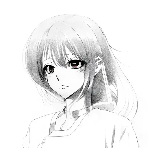 anime girl with kitchen knife tattoo design idea