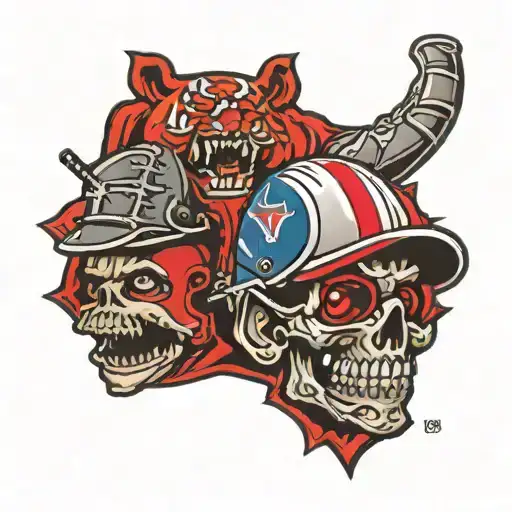 New York giants Ohio state buckeyes and Boston red soxs tattoo design idea