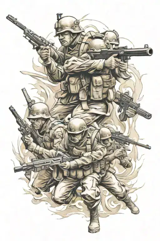 immortal 300, millitary soldiers fight tattoo design idea