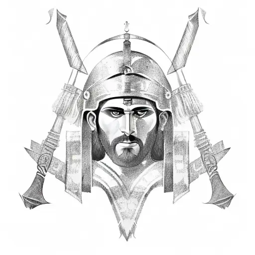 greek warrior that never gives up tattoo design idea
