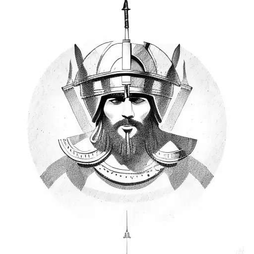 A greek warrior that never gives up tattoo design idea