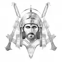 greek warrior that never gives up tattoo design idea