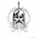 greek warrior that never gives up tattoo design idea
