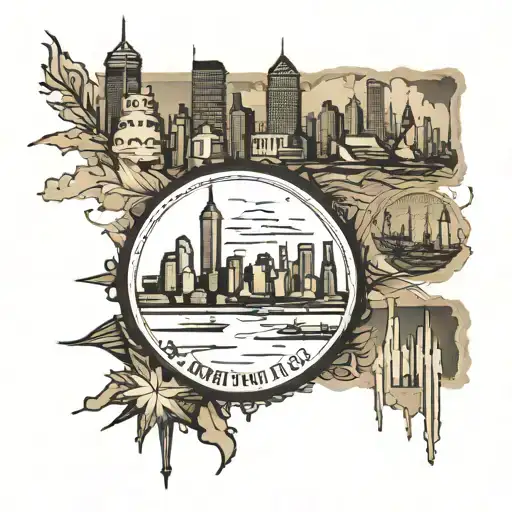 nyc skyline, Boston skyline, L.A. skyline tattoo design idea