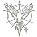 hawk crown cross tattoo design idea