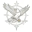 hawk crown cross tattoo design idea