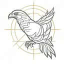 hawk crown cross tattoo design idea