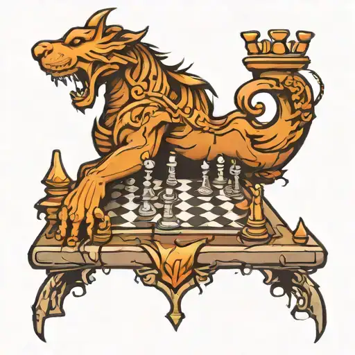 chess king and fallen pieces   tattoo design idea