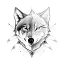 Half Wolf, half compass, Ship anchor, Arrow  tattoo design idea