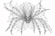 spider cyber sigilism tattoo design idea