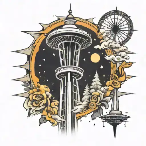 space needle  tattoo design idea