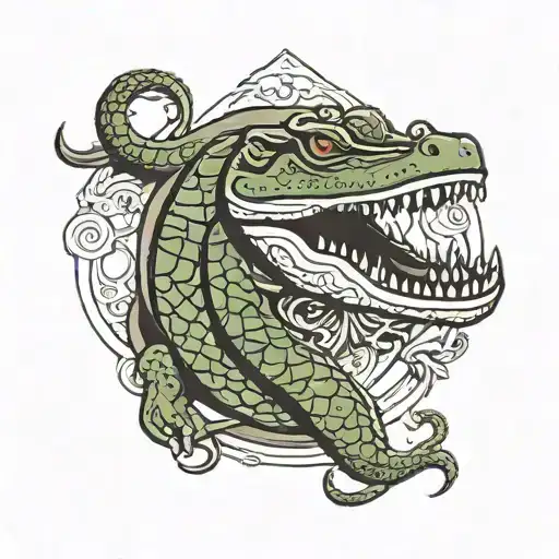 alligator and infinity sign   tattoo design idea