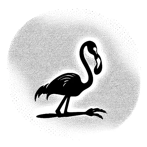 Simple flamingo outline cartoon Royalty Free Vector Image